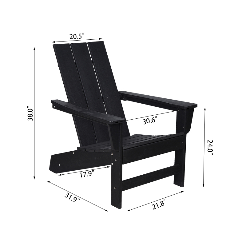 Bred platt - rak ryggstöd Fix Adirondack stol